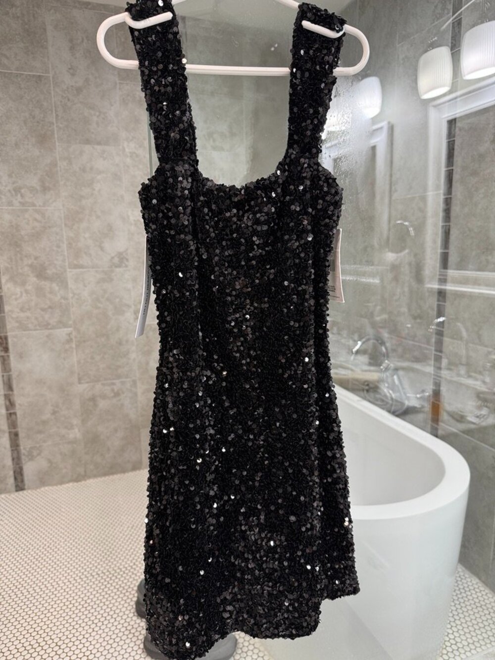 Princess Polly Black Sequin Mini Dress- Size 0 *NWT Homecoming Dress - Picture 5 of 8